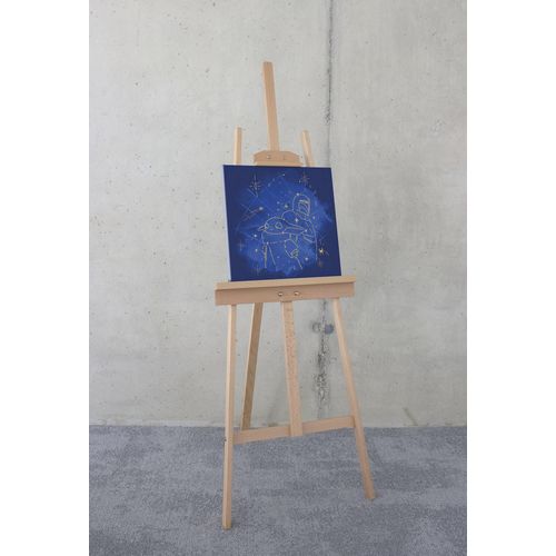 4055065032271 - Leinwandbild KOMAR The Mandalorian Grogu Constellation - Größe 40 x 40 cm bunt (farbe rahmen braun farbe bild(er) bunt) B40cm H40cm T2cm Papier Holz Bilder Keilrahmenbild mit Echtholzrahmen Kinderzimmer