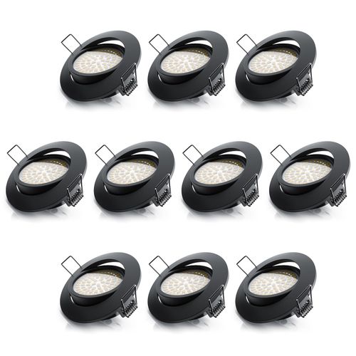 4062861822852 - LED Deckenspots dimmbar & schwenkbar Einbaustrahler mit Aluminium Rahmen in schwarz 4062861822852 - LED Deckenspots dimmbar & schwenkbar Einbaustrahler mit Aluminium Rahmen in schwarz