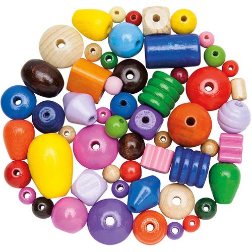 4058896359579 - Holzperlen-Mix bunt 500 g