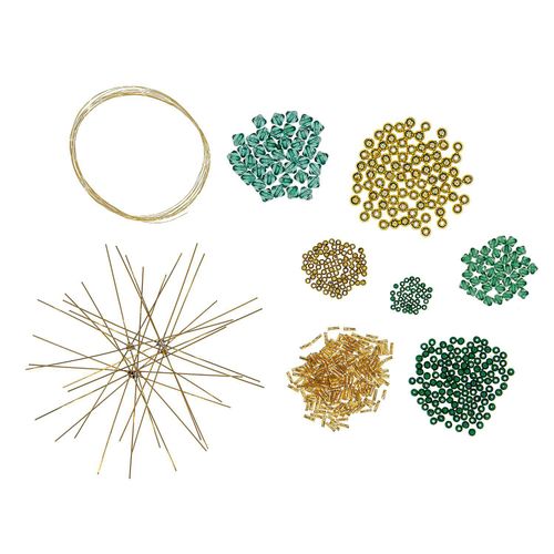 4058896382058 - Drahtsterne-Set gold-grün 5 Stück