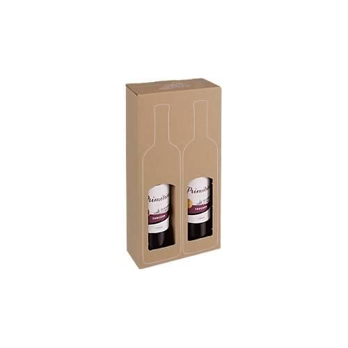 4033657974673 - Weinkarton ColomPac SAWP für 2 Flaschen L 182 x B 93 x H 374 mm Wellpappe kraft-braun 10 Stück