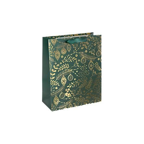 4004360777745 - Geschenktasche GT118 Golden ornaments on green Weihnachten mit Schleifenband Goldene Ornamente 26cm x 32cm 4004360777745 Sig 5 Stück 4004360777745 - Geschenktasche GT118 Golden ornaments on green Weihnachten mit Schleifenband Goldene Ornamente 26cm x 32cm 4004360777745 Sig 5 Stück
