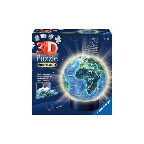 4005556118441 - Erde im Nachtdesign Nachtlicht 3D Puzzle-Ball 72 Teile