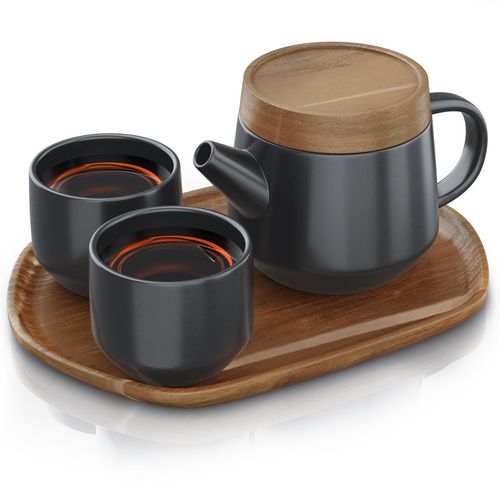 4062861837139 - Arendo Teeservice Keramik Teekannen Set 06 L 5-tlg japanisches Design mit Teesieb Porzellan 2 Tassen Tablett