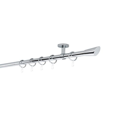 4066866162395 - Ondeco - Gardinenstange auf Maß 20mm Rag 1-lauf Vorhangstange Deckenträger 4cm Stilgarnitur mit Ringen für Vorhänge - Chrom - 180cm 4066866162395 - Ondeco - Gardinenstange auf Maß 20mm Rag 1-lauf Vorhangstange Deckenträger 4cm Stilgarnitur mit Ringen für Vorhänge - Chrom - 180cm