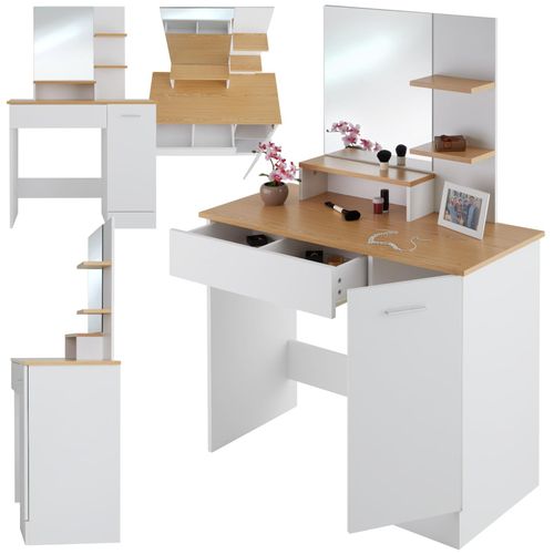 4061173125316 - tectake® Schminktisch im modernen Look 3 offene Ablagen unterteilte Schublade 90 x 40 x 1375 cm 4061173125316 - tectake® Schminktisch im modernen Look 3 offene Ablagen unterteilte Schublade 90 x 40 x 1375 cm