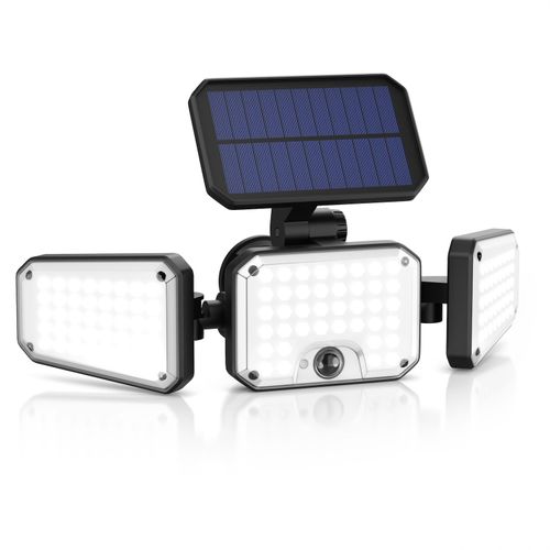 4062861836941 - LED Solarleuchte Außenlampe 120 LEDs PIR-Sensor 500 Lumen Kaltweiß 2400 mAh Akku wetterfest schwenkbar