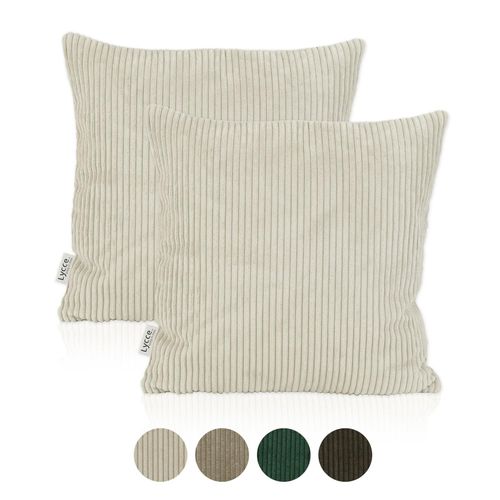 4260474666898 - Lycce 2er Set Kissenbezug aus trendigem Cordstoff (50 x 50 cm)