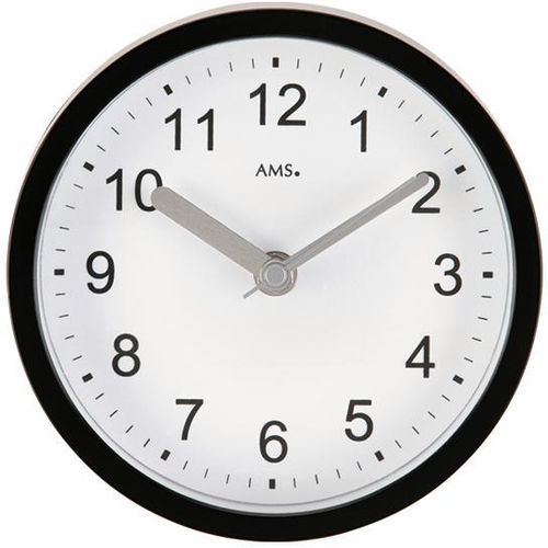 4037445141094 - Funkwanduhr AMS F5928 schwarz Wanduhren H 5cm QuarzuhrWohnzimmerEsszimmerKücheArbeitszimmerBüro Flur