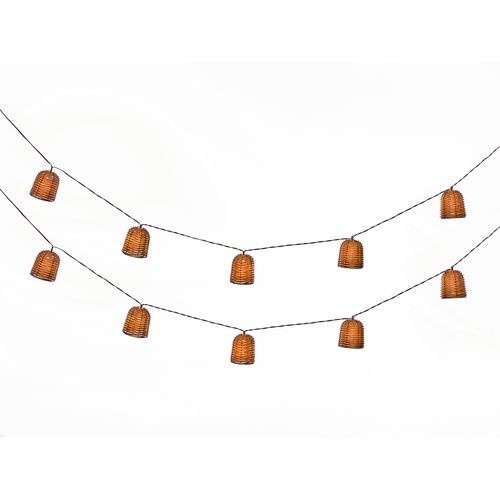 8719099251218 - LUXFORM LED-Lichterkette Solar Rattan bruin Flammen Gesamtlänge 18m Lichterketten LED-Lichterkette Solarenergie warmweiß IP44