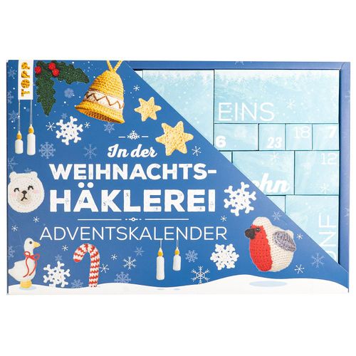 4007742186364 - Eisterlehner Doerthe In der Weihnachtshäklerei - Der Adventskalender mit Material und Anleitungsbuch für 24 Häkelprojekte