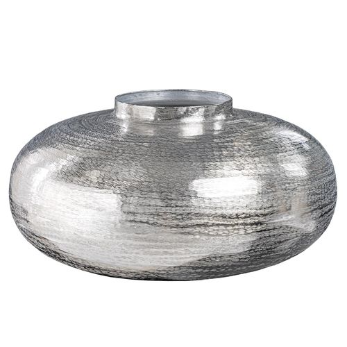 4251561909868 - riess-ambiente Vase ABSTRACT ORIENT - modern Deko 35cm silber rund Metall Hammerschlag-Design