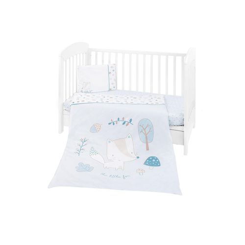 3801101050546 - Kikkaboo Babybettwäsche-Set 5-teilig Decke 135 x 95 cm Kissen 45 x 35 cm Bezüge blau