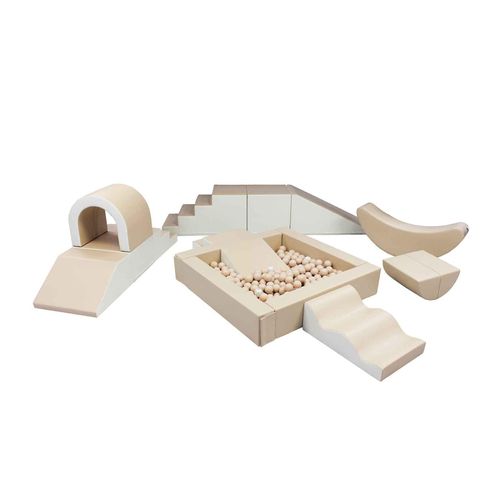4751005646040 - Spielbausteine IGLU 13 XL Schaumstoff Softbausteine Spielset - Party Beige Weiß