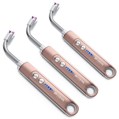 4062861836804 - 3x Feuerzeug elektrisch Lichtbogen Stabfeuerzeug USB aufladbar Kerzenanzünder für Küche Kerzen Gasherde Grill Kamin