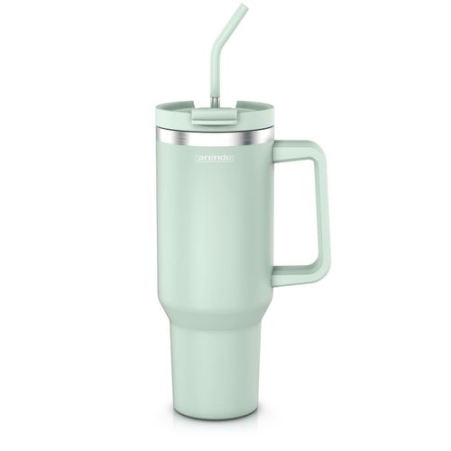 4062861837122 - Arendo Thermobecher 1200 ml Edelstahl Tumbler mit Deckel Henkel Strohhalm doppelwandig vakuumdicht auslaufsicher