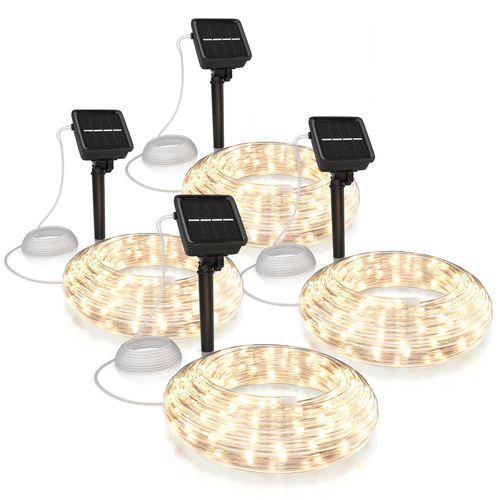 4062861826928 - 4x LED-Lichterkette Solar 10m warmweiß Innen & Außen Solarpanel mit Akku 100 Leds IP44