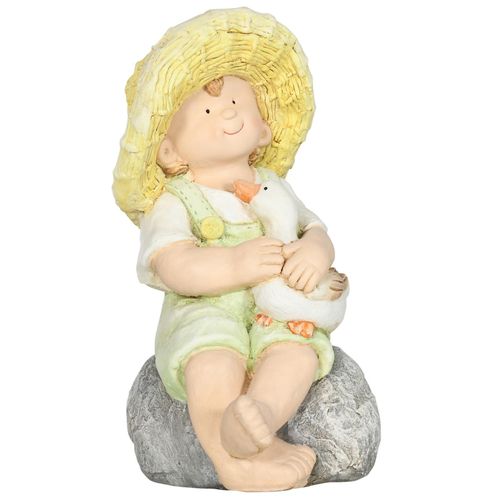 4255633518378 - - Gartenfigur Kleiner Junge mit Strohhut Gartendekoration wetterbeständig 235 cm x 25 cm x 43 cm - Mehrfarbig 4255633518378 - - Gartenfigur Kleiner Junge mit Strohhut Gartendekoration wetterbeständig 235 cm x 25 cm x 43 cm - Mehrfarbig