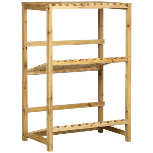 4255633516879 - Regal für Getränkekisten Kistenständer bis 4 Kisten Naturholz 2 Etagen 74 x 45 x 111 cm - Naturholz