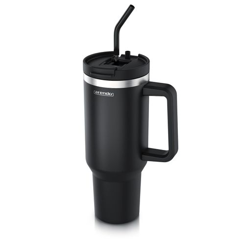 4062861837238 - Arendo Thermobecher 1200 ml Edelstahl Tumbler mit Deckel Henkel Strohhalm doppelwandig vakuumdicht auslaufsicher