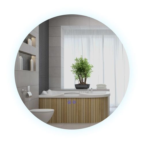 4255633577320 - Kleankin - Badspiegel mit Beleuchtung Wandspiegel mit 3 Lichtfarben IP44 Lichtspiegel mit Touch-Schalter Memory-Funktion Badezimmerspiegel mit