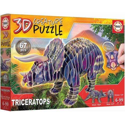 8412668191839 - EDUCA - 3D Triceratops 67 Teile Puzzle 8412668191839 - EDUCA - 3D Triceratops 67 Teile Puzzle