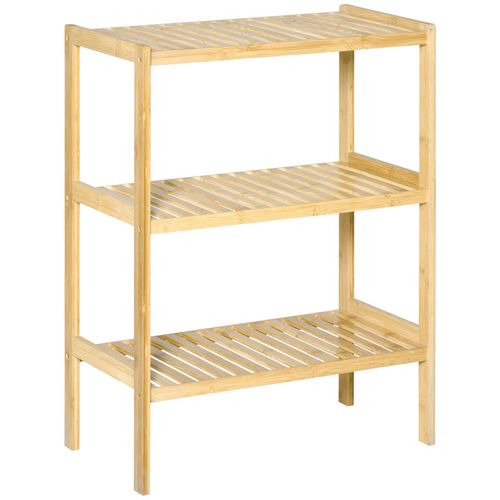 4255633568014 - Homcom - Badregal Standregal mit 3 Ebenen Bambusregal Küchenregal für Bad Küche Wohnzimmer Flur Natur 62 x 33 x 80 cm 4255633568014 - Homcom - Badregal Standregal mit 3 Ebenen Bambusregal Küchenregal für Bad Küche Wohnzimmer Flur Natur 62 x 33 x 80 cm