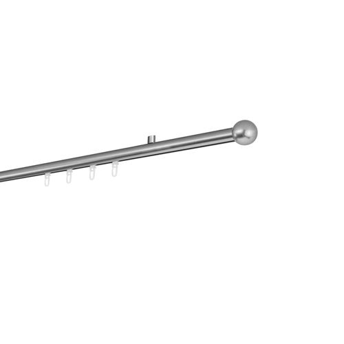 4066866196628 - Ondeco - Gardinenstange auf Maß Innenlauf 20mm Ball 1-lauf Vorhangstange Deckenträger 15cm Stilgarnitur mit Gleiter für Vorhänge - Edelstahl-Optik 4066866196628 - Ondeco - Gardinenstange auf Maß Innenlauf 20mm Ball 1-lauf Vorhangstange Deckenträger 15cm Stilgarnitur mit Gleiter für Vorhänge - Edelstahl-Optik
