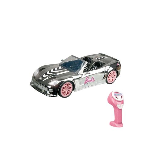8001011638130 - Happy People 63619 - Ferngesteuertes Auto - Barbie Dream Car (silber 40cm) mit Licht kompatibel mit Barbie