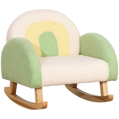 4251774991698 - Kindersofa mit Schaukelfunktion grün 50L x 45B x 50H cm schaukelstuhl für kleinkinder kindersessel kindercouch babysitz