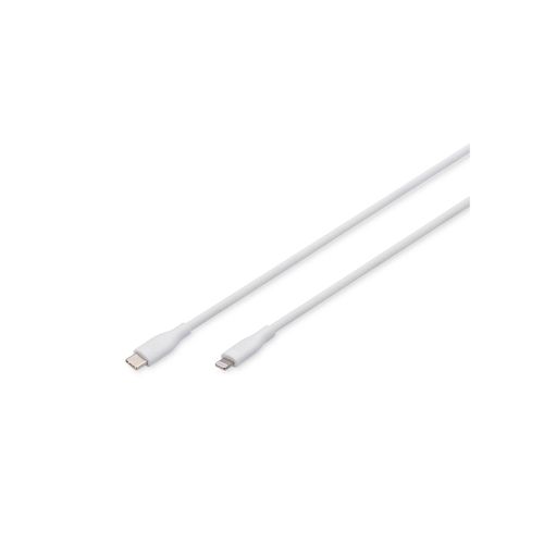 4016032495970 - DIGITUS USB 20 Kabel Typ C-Lightning Silikon 1m MFI    weiß