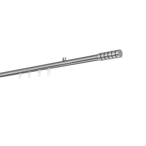 4066866197632 - Gardinenstange auf Maß Innenlauf 20mm Rille 1-lauf Vorhangstange Deckenträger 15cm Stilgarnitur mit Gleiter für Vorhänge - Edelstahl-Optik - 390cm 4066866197632 - Gardinenstange auf Maß Innenlauf 20mm Rille 1-lauf Vorhangstange Deckenträger 15cm Stilgarnitur mit Gleiter für Vorhänge - Edelstahl-Optik - 390cm