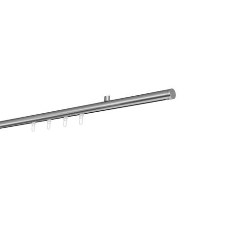4066866197335 - Ondeco - Gardinenstange auf Maß Innenlauf 20mm Match 1-lauf Vorhangstange Deckenträger 15cm Stilgarnitur mit Gleiter für Vorhänge - Edelstahl-Optik