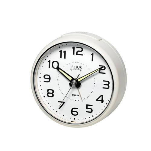 4045346126591 - Quarzwecker FILIUS ZEITDESIGN weiß Wecker Schlafzimmer WeckerschleichendeSekundeWeckwiederholungLeuchtzeiger