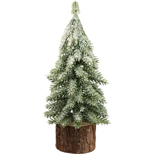 4064118284642 - Winterliche Kunstpflanze CREATIV GREEN Tannenbäumchen grün H19cm Kunststoff Kunstpflanzen auf Holzfuß
