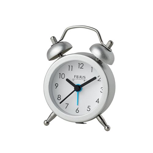4045346126935 - Glockenwecker FILIUS ZEITDESIGN silber (silberfarben) Wecker Reisewecker Quarzwecker Kinderwecker Schlafzimmer Schulanfang
