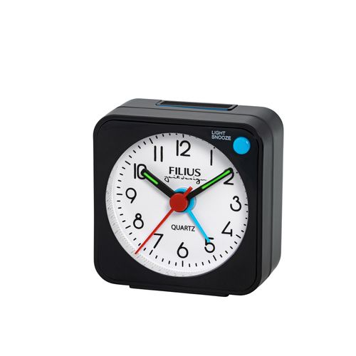 4045346126775 - Quarzwecker FILIUS ZEITDESIGN schwarz Wecker Wecker Reisewecker Schlafzimmer Leuchtzeigerschleichende Sekunde