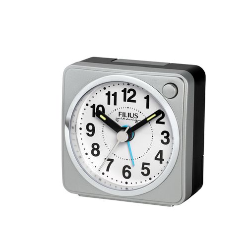 4045346126843 - Quarzwecker FILIUS ZEITDESIGN silber (silberfarben) Wecker Wecker Reisewecker Schlafzimmer Leuchtzeigerschleichende Sekunde
