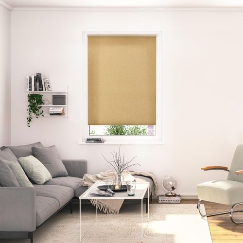 4067533067395 - Rollo ORIGINAL Klemmfix ohne Bohren Gr 2 braun (rost weiß weiß) B50cm H190cm Polyester Rollos Thermofunktion Lichtdurchlässig Klemmbar Energiesparend