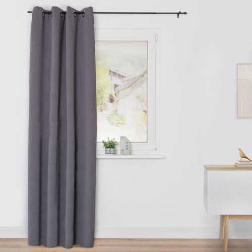 4067533082268 - Verdunkelungsvorhang ORIGINAL Verdunklungsvorhang mit Ösen verdunkelnder Stoff (1 Stück) Gr 1 grau B140cm H145cm Polyester Polyester Gardinen blickdicht Verdunklung