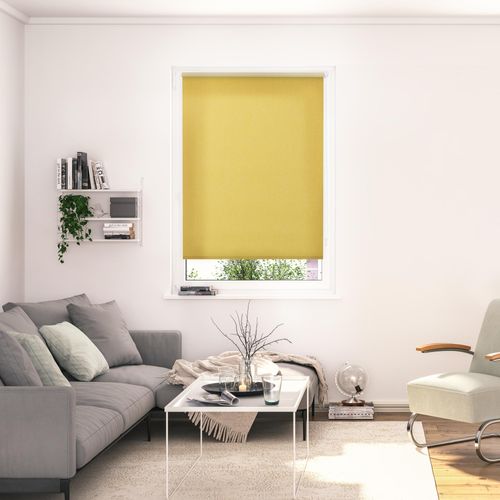 4067533067487 - Rollo ORIGINAL Klemmfix ohne Bohren Gr 2 gelb (gelb weiß weiß) B50cm H190cm Polyester Rollos Thermofunktion Lichtdurchlässig Klemmbar Energiesparend