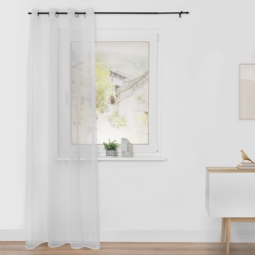 4067533082060 - Vorhang ORIGINAL Vorhang Voile mit Ösen leichter und transparenter Stoff (1Stück) Gr 1 weiß B140cm H145cm Polyester Polyester Gardinen