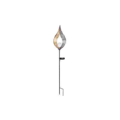 9007371543144 - LED Solarleuchte Flammen Design silber gelb H 90 cm 9007371543144 - LED Solarleuchte Flammen Design silber gelb H 90 cm