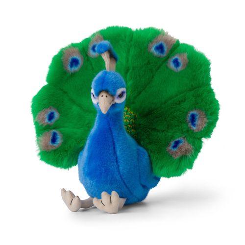 8719066011104 - - Plüschtier - Pfau (23cm) lebensecht Kuscheltier Stofftier Plüschfigur