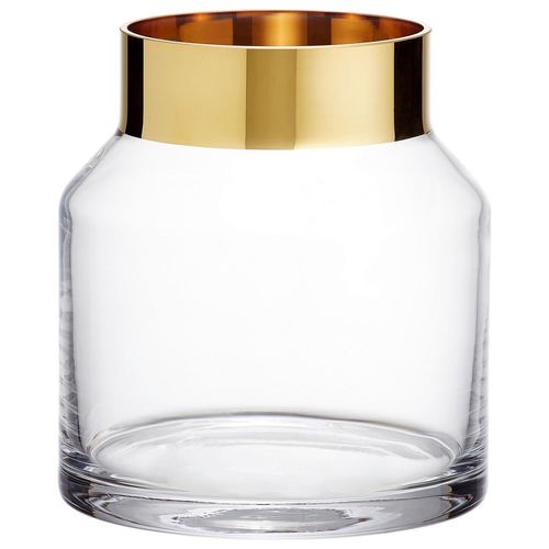 9009852879469 - Vase Klar Gold Metall Glas rund 153 cm Handmade in Europe mundgeblasen handgemacht zum Stellen auch für frische Blumen 9009852879469 - Vase Klar Gold Metall Glas rund 153 cm Handmade in Europe mundgeblasen handgemacht zum Stellen auch für frische Blumen