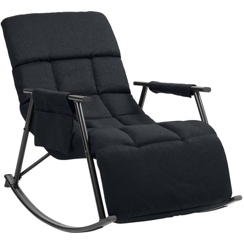 4251756483432 - Schaukelstuhl Cathy I Gepolsterter Relaxsessel I Schaukelsessel mit Rückenlehne I Metallgestell mit Armlehnen und Seitentasche