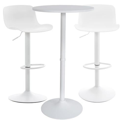 4255716307073 - Bartisch-Set Medora I Runder Stehtisch Und 2x Barhocker Mit Kunststoff-Sitz 4255716307073 - Bartisch-Set Medora I Runder Stehtisch Und 2x Barhocker Mit Kunststoff-Sitz