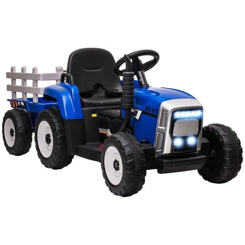 4255633564573 - Elektrischer Traktor mit Anhänger Kinder Aufsitztraktor mit Fernbedienung Kinder Elektroauto mit MP3 Funktion Kinderfahrzeug mit Scheinwerfer