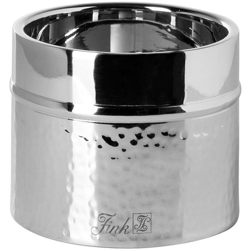 4042911440335 - Kerzenhalter FINK Stumpenkerzenhalter NASSAU silber (silberfarben) H8cm Ø10cm Edelstahl Kerzenhalter Leuchter für Stumpenkerzen bis ca Ø 8 cm