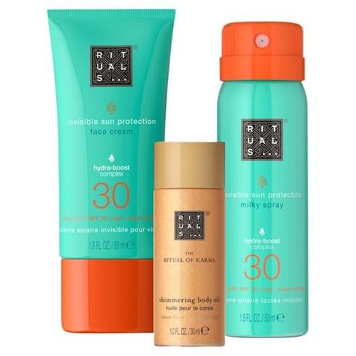 8719134155303 - RITUALS Rituale The-Ritual-Of-KarmaTrial Set Sun Protection Milky Spray30 50 ml + Shimmering Body Oil 30 ml + Sun Protect Face Cream30 50 ml 130 ml (26846 €   1 l)